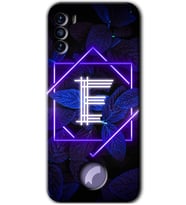Reeder S19 Max Pro S Kılıf HD Desen Baskılı Arka Kapak - Dark Neon Yaprak E Harfi