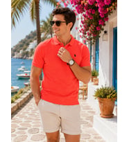 T8561 DEWBERRY ERKEK TSHIRT-KOYU TURUNCU