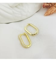 Vaoov 925 Ayar Gümüş Dikdörtgen Küpe (Gold)