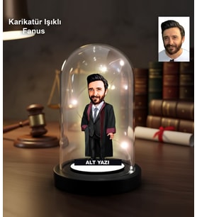KİŞİYE ÖZEL AVUKAT,SAVCI TASARIM IŞIKLI KARİKATÜR FANUS BİBLO