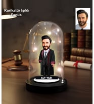 KİŞİYE ÖZEL AVUKAT,SAVCI TASARIM IŞIKLI KARİKATÜR FANUS BİBLO