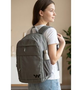 Walkway Gri-Siyah Çok Bölmeli Okul Seyahat Laptop Sırt Çantası Combat