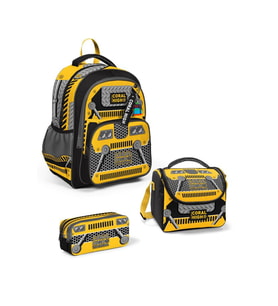 Coral High Kids Sarı Siyah Robot Desenli 3'lü Okul Çanta Seti SET0114424 - Erkek (Çok Renkli)