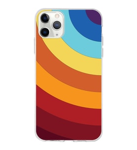 Apple iPhone 11 Pro Uyumlu Kapak Renk Cümbüşü Tasarımlı Şeffaf Silikon Kılıf