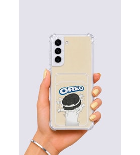 Samsung Galaxy S22 Kartlıklı OREO Desenli Kılıf