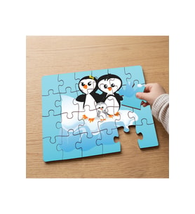Sevimli Penguen Ailesi Tasarımlı 24 Parça Ahşap Çocuk Puzzle MPK0557