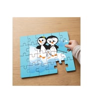 Sevimli Penguen Ailesi Tasarımlı 24 Parça Ahşap Çocuk Puzzle MPK0557