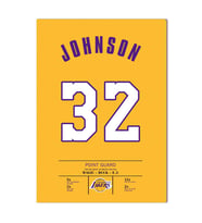 Magic Johnson Forma Kanvas Tablo 40x55cm NBA Los Angeles Lakers Jersey