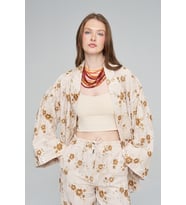 Kadın Etnik Çiçek Nakışlı Ve Payet İşlemeli Kimono
