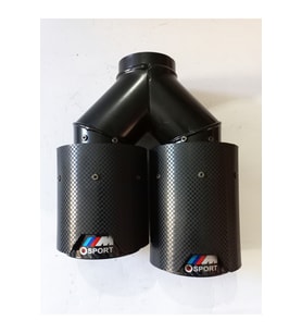 90 mm. SOL Dual Karbon Akrapoviç Msport logolu Uyumlu egzoz eksoz ucu çift çıkışlı