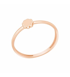Diamond Line-Gülaylar Pembe Altın 14 Ayar Geometrik Yüzük
