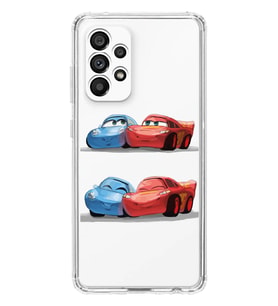 Samsung Galaxy A13 Uyumlu Mcqueen ve Sally Tasarımlı Şeffaf Telefon Kılıfı