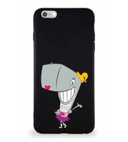 Apple iPhone 6 Plus Soft Premier Kapak Pearl Yengeç Tasarımlı Silikon Kılıf - Siyah (Şeffaf)