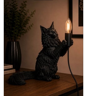3dlab 3D Lab Siyah Kedi Figürlü Premium Dekoratif Masa Lambası