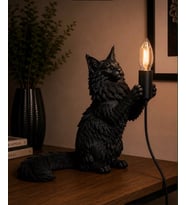 3dlab 3D Lab Siyah Kedi Figürlü Premium Dekoratif Masa Lambası