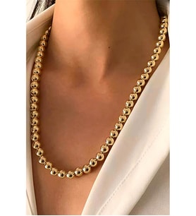 STEAMPUNK TOP BONCUK ZİNCİR KOLYE GOLD