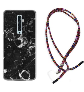 Oppo Reno 2Z 4 Lite 4 Pro 5 6 7 A31 Kılıf Boyun Asklı Rasta Silikon Black Hole Marble 1387