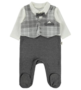 Civil Baby Kazayağı Desen 1-9 Ay Tulum - Ekose