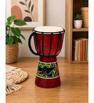 Ahşap Darbuka Ritim Davulu Eğitici Müzik Aleti Dekoratif Çocuk Darbukası