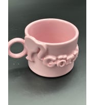 Barbiee Figürlü Tek Renk Pembe İsimli Kupa Mug (Krem)