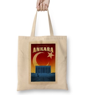Başkent Ankara ve Anıtkabir Bez Çanta Uzun Saplı