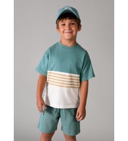 Mayoral Erkek Çocuk İki Tshirtlü Şort Takım Yeşil