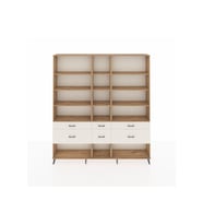 Arges Dolap 12 Raflı 6 Çekmeceli  220x30x243 Çam-Çam/Aytaşı