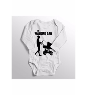 Unisex Bebek Beyaz The Walking Dad Yazısı Baskılı Body Zıbın