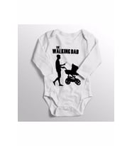 Unisex Bebek Beyaz The Walking Dad Yazısı Baskılı Body Zıbın