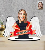 Anneler Günü Hediyesi Kalp Balonlu   Karikatür   Mdf  Biblo (Çok Renkli)