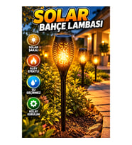 Solar Bahçe Lambası – Alev Efektli Sensörlü Su Geçirmez LED Dış Mekan Aydınlatma