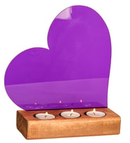 Mor Kalpli Pleksi 3'lü Tealight Mum