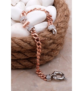 İ Harfli Gurmet Rose Gümüş Bileklik 4068