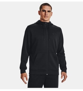 Under Armour UA Armour Fleece Erkek Fermuarlı Sweatshirt (Siyah)