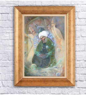 Altın Varaklı  Çerçeveli Paspartulu Tablo ndd1437 (Gold)