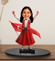 Kişiye Özel 23 Nisan Kız Çocuğu Tasarımlı Karikatür Biblo 265