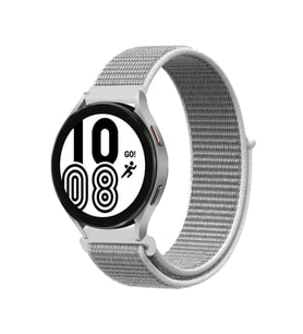 Newface Samsung Galaxy Watch 4 Hasırlı Cırtcırtlı Kordon - Beyaz