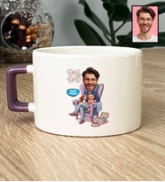 Kişiye Özel Karikatürlü Dog Dad Köpek Babası Lüks Fincan Babalar Günü Hediyesi