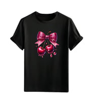 Kiraz  Görselli  Unisex (Cherry Tshirt) Tişört (Siyah)