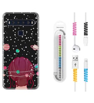 TCL 10L 10 Plus 10SE 20E 20SE 30SE L7 Kılıf Kablo Koruma Spiral Silikon Space Woman 1311
