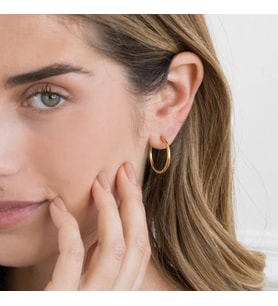 20 mm Cerrahi Çelik Gold Halka Küpe (Çok Renkli)