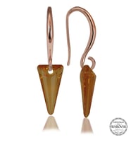 Swarovski Crystal Taşlı Gümüş Sarı Taşlı Üçgen Sallantılı Kadın Küpe