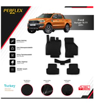 Ford Ranger T6 T7 T8 2011+ 3D Havuzlu Paspas (Siyah - Beyaz)