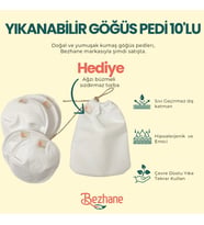 BEZHANE Yıkanabilir 10'lu Kumaş Göğüs Pedi (Beyaz)