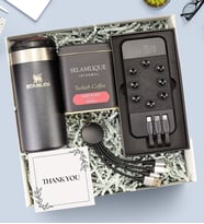 Babalar Gününe Özel Stanley Termos & Powerbank & Çoklu Şarj Kablosu & Türk Kahvesi Hediye Seti