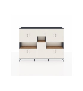 Arges Dolap 14 Raflı 10 Kapaklı 220x30x163 Antrasit-Aytaşı/Çam