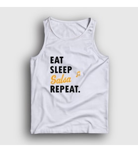 Presmono Unisex Beyaz Eat Sleep Salsa Repeat Hediye Dance Dansçı Atlet 464439tt (Beyaz)