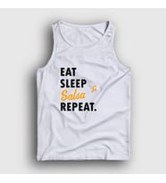 Presmono Unisex Beyaz Eat Sleep Salsa Repeat Hediye Dance Dansçı Atlet 464439tt (Beyaz)