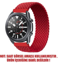 Huawei Honor Magic Watch 2 46mm Kordon, (Large Size, 165mm) Braided Solo Loop Band (Huawei Honor Watch Magic 2 46mm ile Uyumlu Kordon, Akıllı Saat Kayışı)
