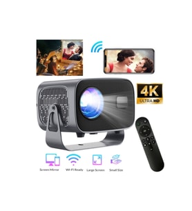 Taşınabilir Sinema Dizi Film Projeksiyon Cihazı 1080P/2K/4K Dahili Wifi & Bluetooth 4K Destekli (Gri)